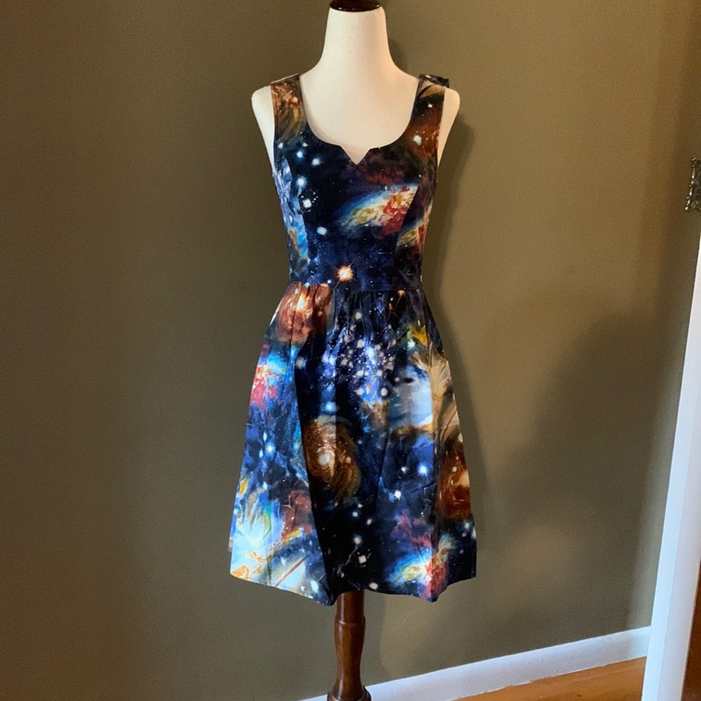 XS Heart and Solar System A-Line Dress